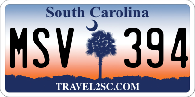 SC license plate MSV394