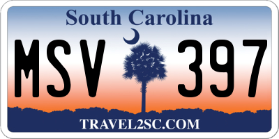 SC license plate MSV397