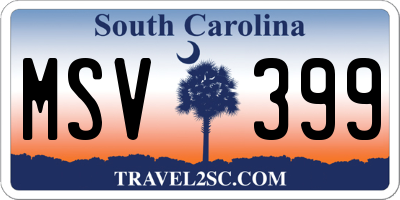 SC license plate MSV399