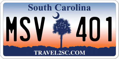 SC license plate MSV401