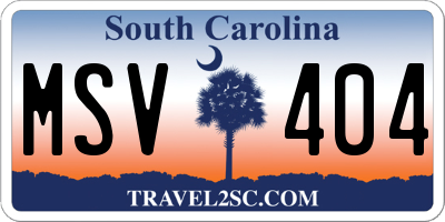 SC license plate MSV404