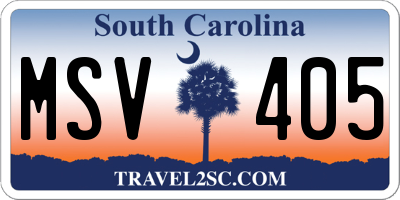 SC license plate MSV405