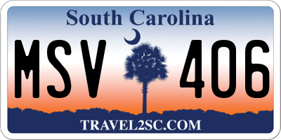 SC license plate MSV406