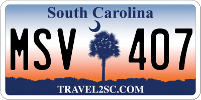 SC license plate MSV407
