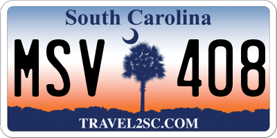 SC license plate MSV408