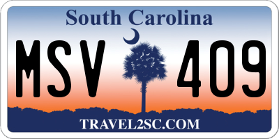 SC license plate MSV409