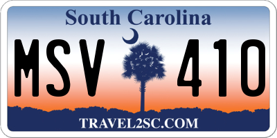 SC license plate MSV410