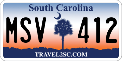 SC license plate MSV412