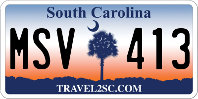 SC license plate MSV413