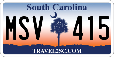 SC license plate MSV415