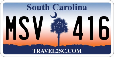 SC license plate MSV416