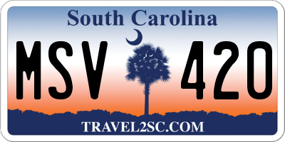 SC license plate MSV420