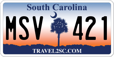SC license plate MSV421