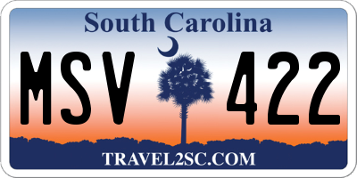 SC license plate MSV422