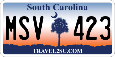 SC license plate MSV423