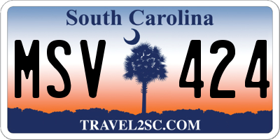 SC license plate MSV424