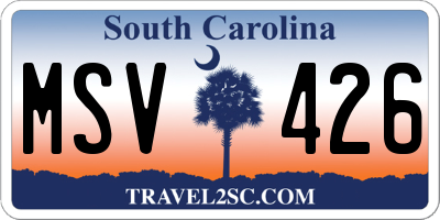 SC license plate MSV426