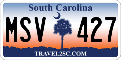 SC license plate MSV427