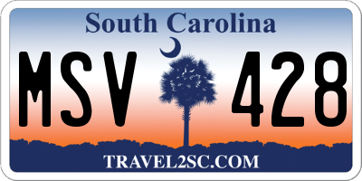 SC license plate MSV428