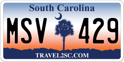 SC license plate MSV429
