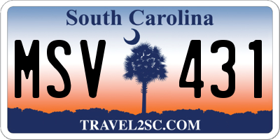 SC license plate MSV431