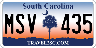 SC license plate MSV435