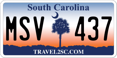 SC license plate MSV437