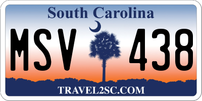 SC license plate MSV438