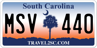 SC license plate MSV440
