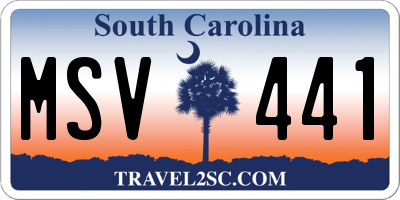 SC license plate MSV441