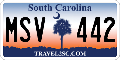 SC license plate MSV442