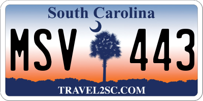 SC license plate MSV443