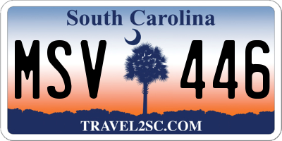 SC license plate MSV446