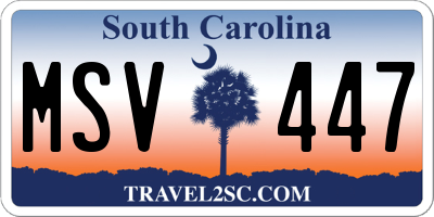 SC license plate MSV447