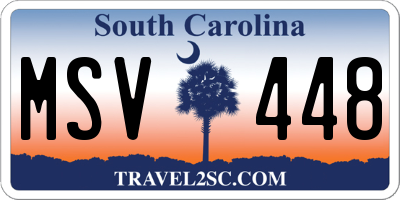 SC license plate MSV448