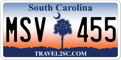 SC license plate MSV455