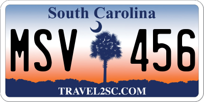SC license plate MSV456