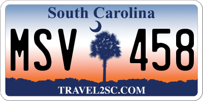 SC license plate MSV458