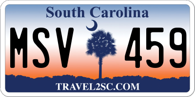 SC license plate MSV459