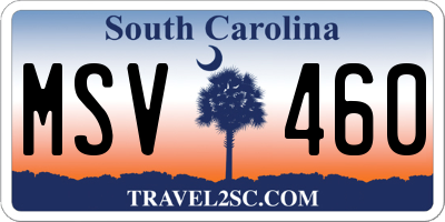 SC license plate MSV460