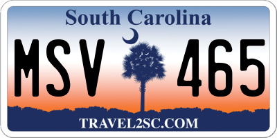 SC license plate MSV465
