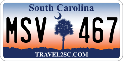 SC license plate MSV467
