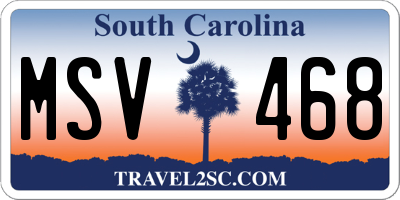 SC license plate MSV468