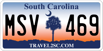 SC license plate MSV469