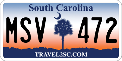 SC license plate MSV472