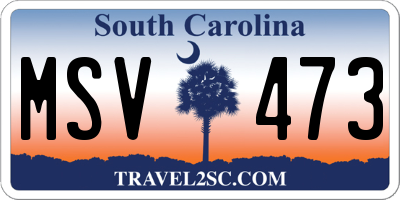 SC license plate MSV473