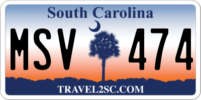 SC license plate MSV474