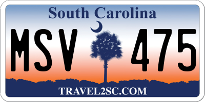 SC license plate MSV475