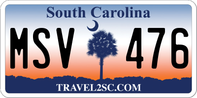 SC license plate MSV476
