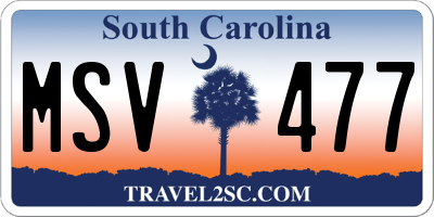 SC license plate MSV477